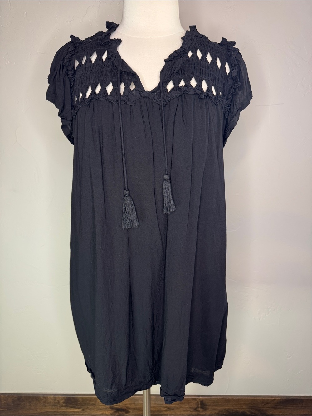 Dear John Osiris Flowy Shift Dress with Frill Sleeves & Pockets S/M